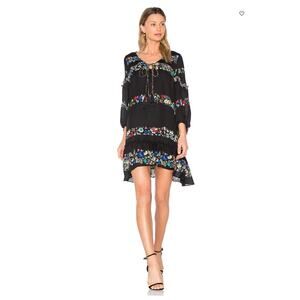 DEREK LAM 10 CROSBY Floral Bell Sleeve Silk Ruffle Dress // 2